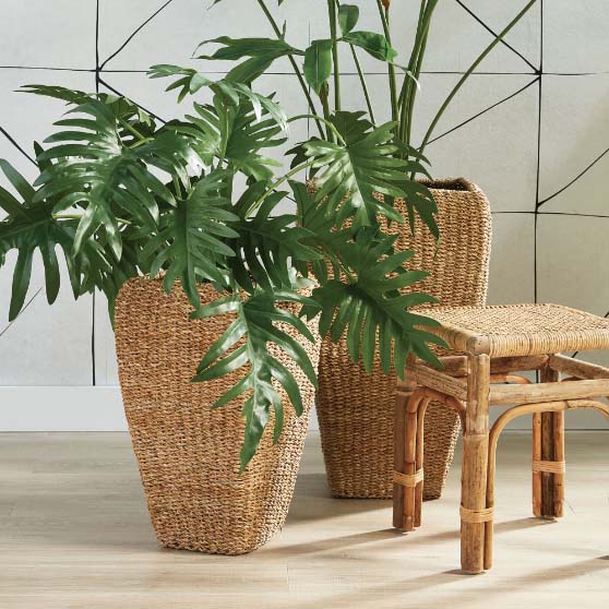 West Elm Seagrass Square Planters planter