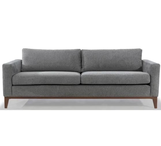 AllModern Laila 84" Square Arm Sofa with Reversible Cushions Dark Gray midcentury modern upholstered sofas