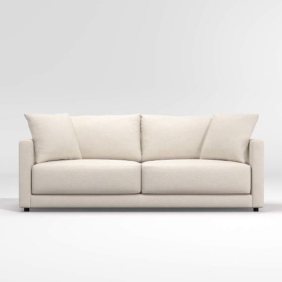 Crate&Barrel Gather Petite Apartment Sofa Champagne modern upholstered sofas