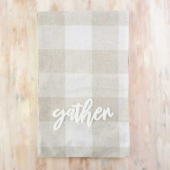 Kirkland's Beige Buffalo Check Gather Table Runner fall table runners