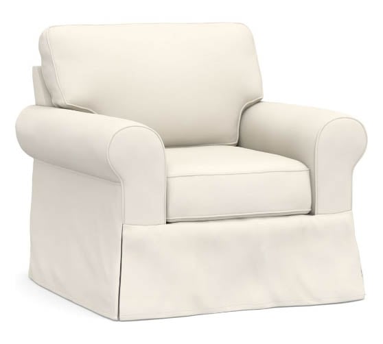 Pottery Barn Buchanan Roll Arm Slipcovered Armchair slipcovered armchairs