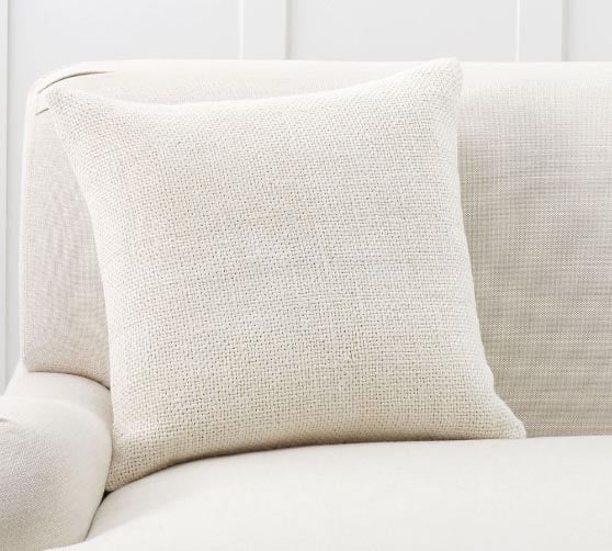 Pottery Barn Faye Linen Textured Pillow Cover Ivory neutral throw pillows