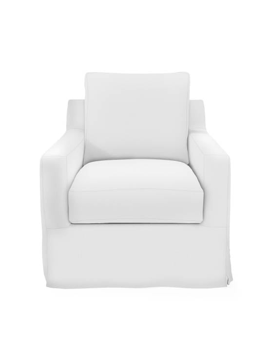 Serena and Lily Summit Swivel Chair - Slipcovered Perennials Basketweave White slipcovered sofas