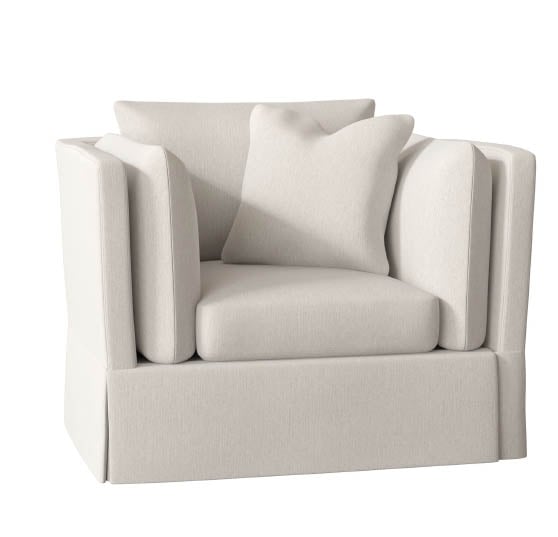 Wayfair Custom Upholstery Alena 48'' Wide Slipcovered Armchair Max Buff slipcovered armchairs