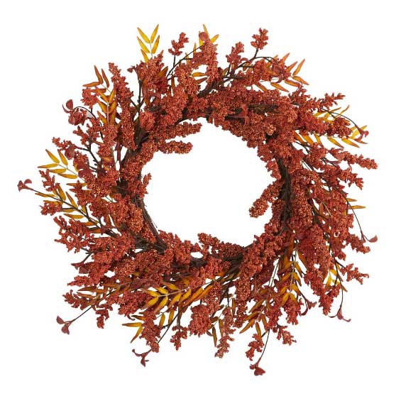 West Elm Faux Harvest Berry Wreath modern fall wreaths