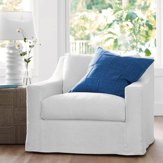 Williams Sonoma Home Ghent Slope Arm Slipcovered Slope Arm Occasional Chair slipcovered armchairs