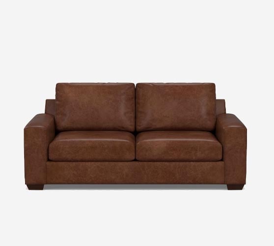 Pottery Barn Big Sur Square Arm Leather Sofa modern leather sofas