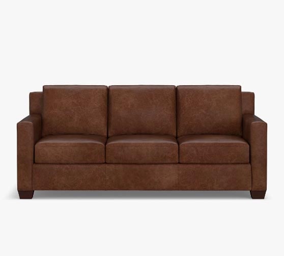 Pottery Barn York Square Arm Leather Sofa modern leather sofas living room furniture