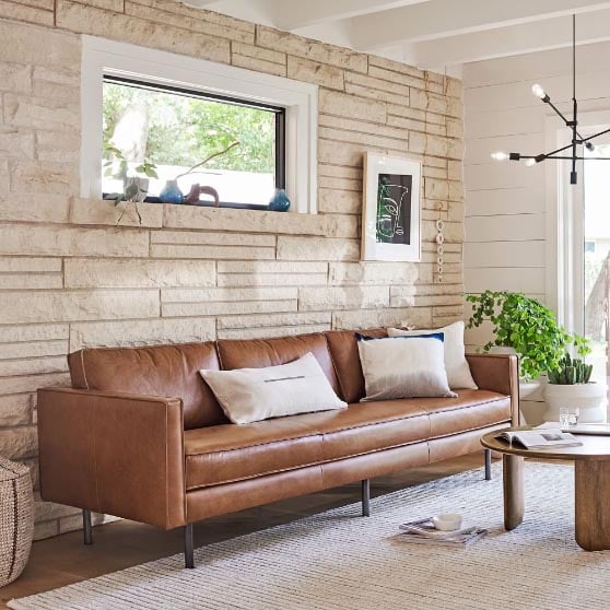West Elm Axel Leather Sofa modern leather sofas