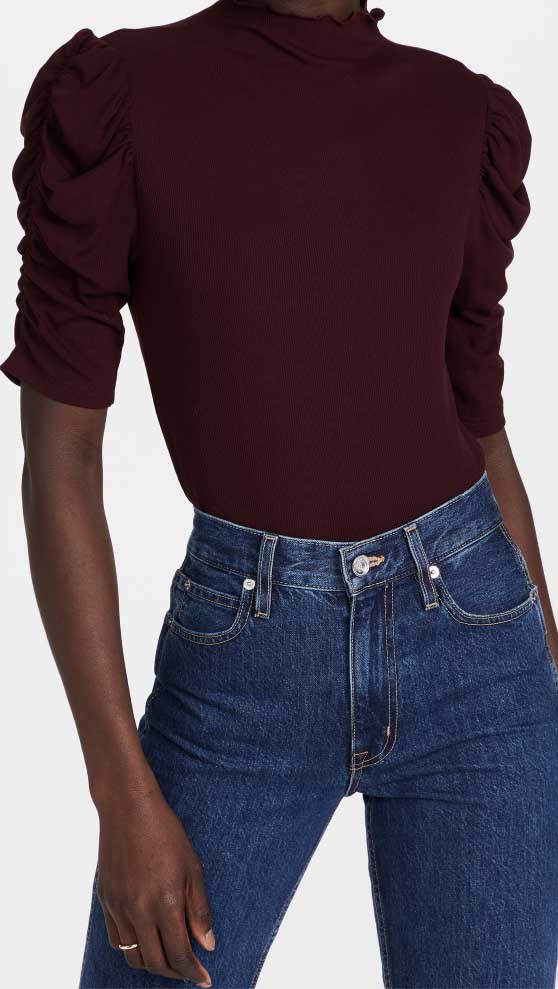 BB Dakota Puff Love Top Port dressy tops jeans fall