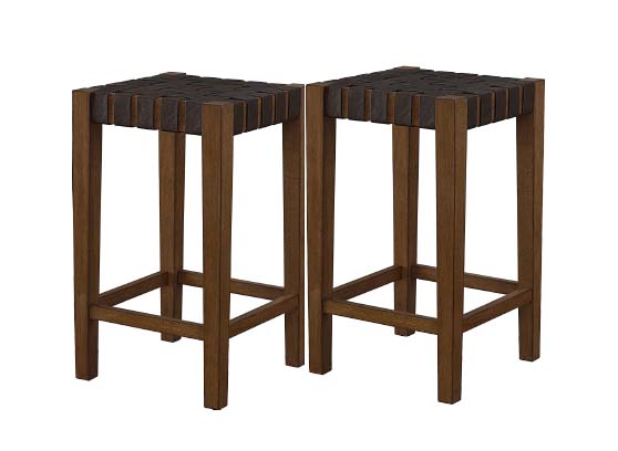 Ball & Cast Faux Leather Strap Counter Stool Brown best woven leather counter stools