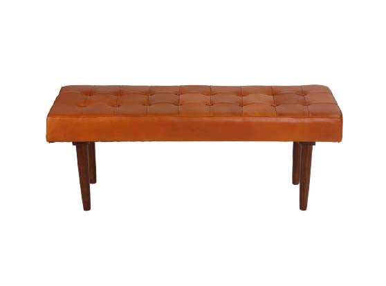 Latitude Run Genuine Leather Bench Button Tufted modern entryway benches