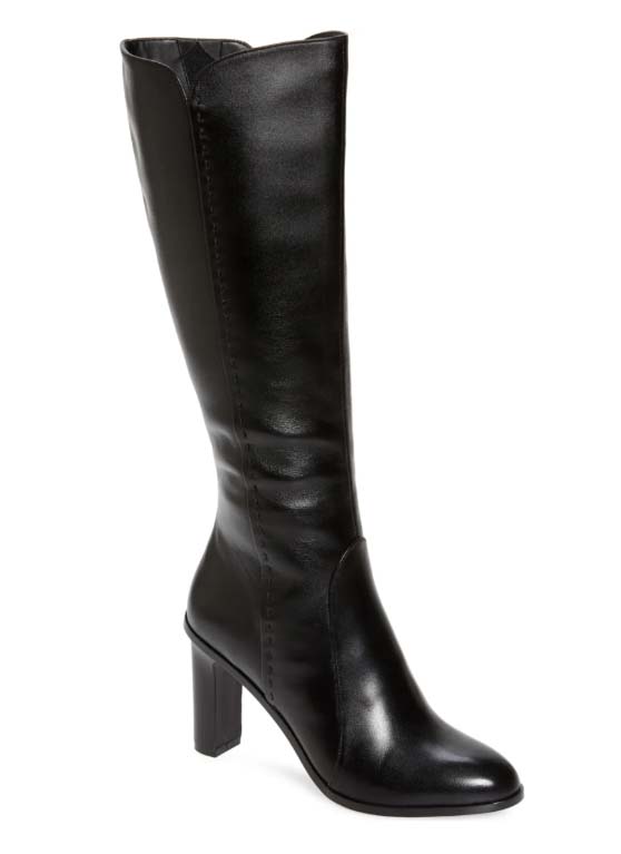 Linea Paolo Kiel Knee High Boot Black Leather best black knee high boots