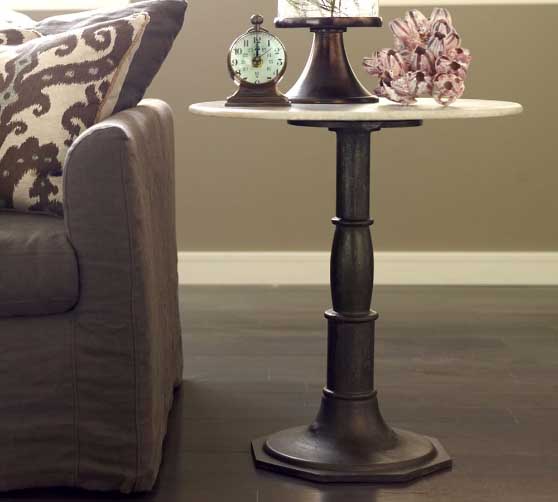Pottery Barn Christie 24" Round Marble End Table best modern side tables