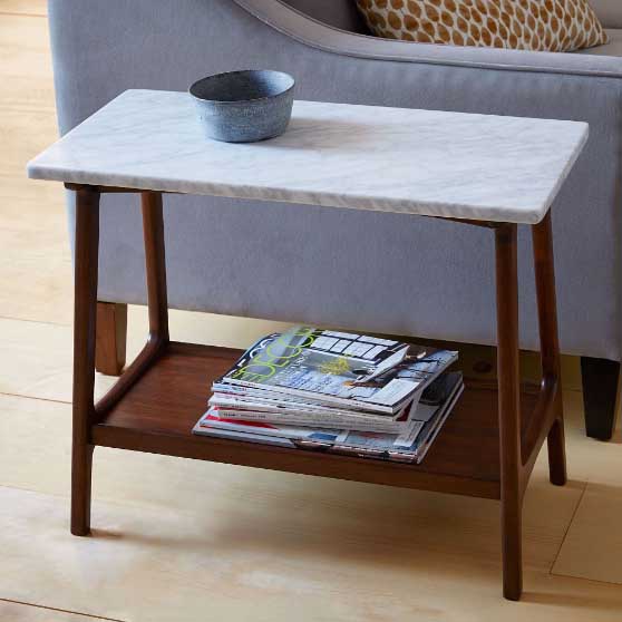 West Elm Reeve Mid-Century Side Table - Marble midcentury modern marble side tables