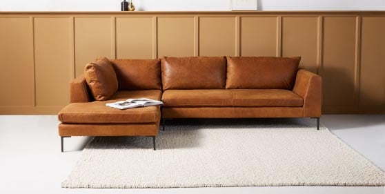 Anthropologie Edlyn Leather Chaise Sectional best leather chaise sectionals