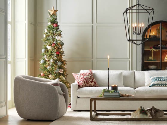 Arhaus Rattan Christmas Tree Topper modern