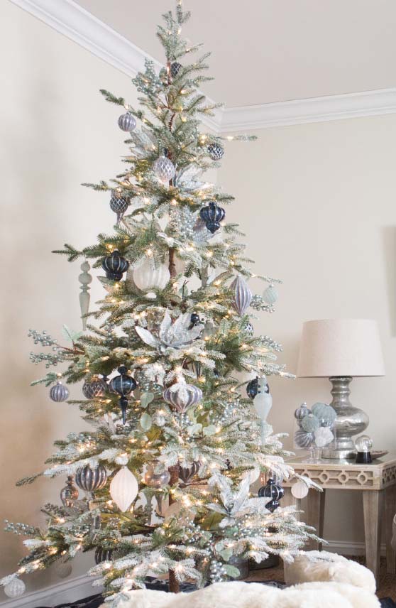 Balsam Hill Pre Lit Frosted Alpine Artificial Tree best sparse christmas trees 7.5 foot