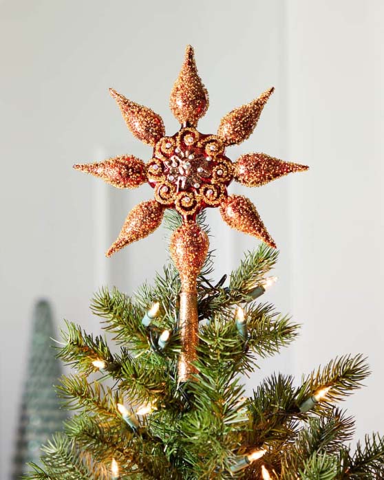 Horchow Exclusive Red Star Tree Topper Christmas Ornament