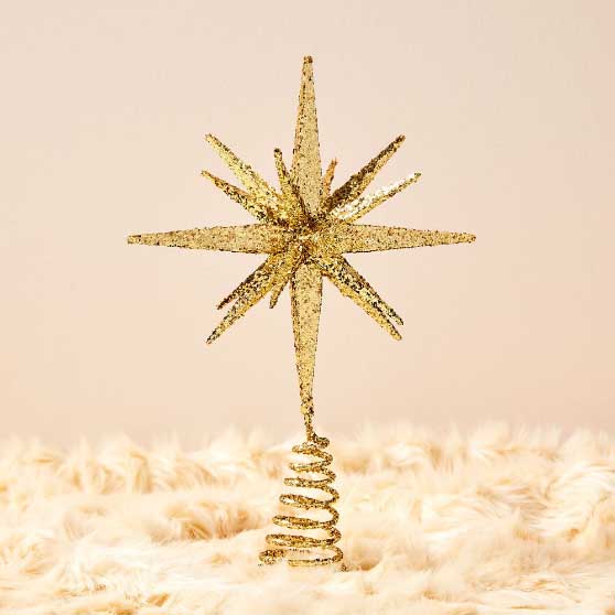 Kraft & Glitter Gem Starburst Tree Topper - Gold best christmas tree toppers