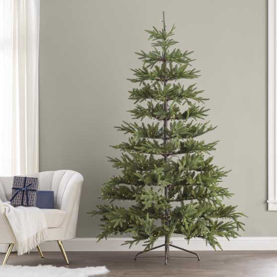 Sand & Stable 7.5' Green Fir Artificial Christmas Tree with 450 Clear:White Lights best sparse christmas trees