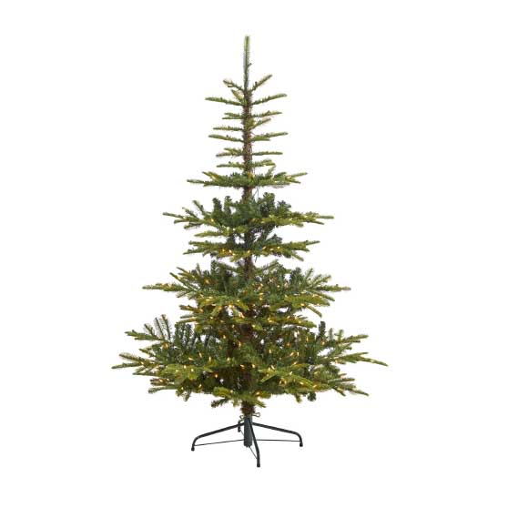 The Holiday Aisle Layered Washington 6' Green Spruce Artificial Christmas Tree with 350 Clear/White Lights best sparse christmas trees