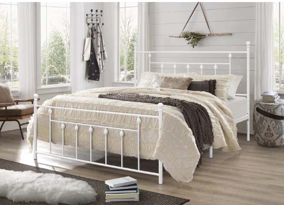 Andover Mills Alderson Platform Bed White best iron beds metal bedroom furniture