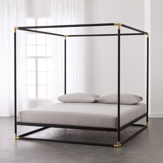 CB2 FRAME CANOPY BED Matte Black Brass best iron beds