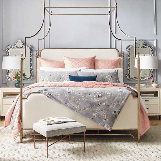 Frontgate Whitby Canopy Bed Brass dark bronze silver best iron beds