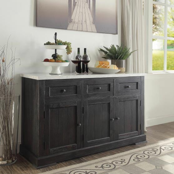 Gracie Oaks Twyman 58'' Wide 3 Drawer Sideboard best rustic marble sideboards