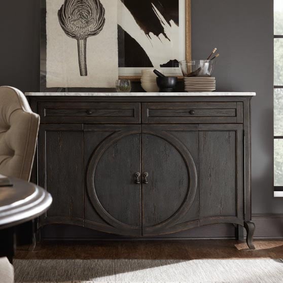 Hooker Furniture Arabella 62'' Wide 2 Drawer Poplar Credenza Gray best marble sideboards