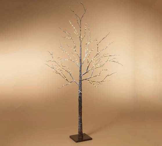 Pottery Barn Lighted Snowy Brown Birch Tree - 6ft best birch christmas trees