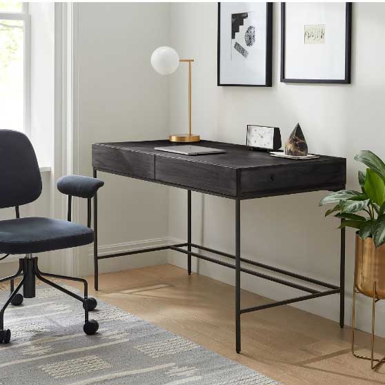 West Elm Industrial Storage Desk Black desks mango wood home office furniture