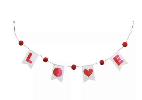 Spritz Love Pendant Garland White Red Pink valentine's day garlands
