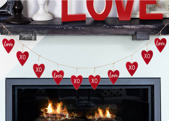 The Holiday Aisle 6' Valentine's Heart Garland Red valentine's day garlands
