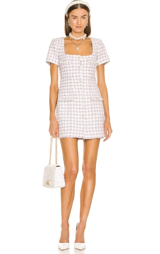ASSIGNMENT Amber Mini Dress Purple Plaid tweed dresses