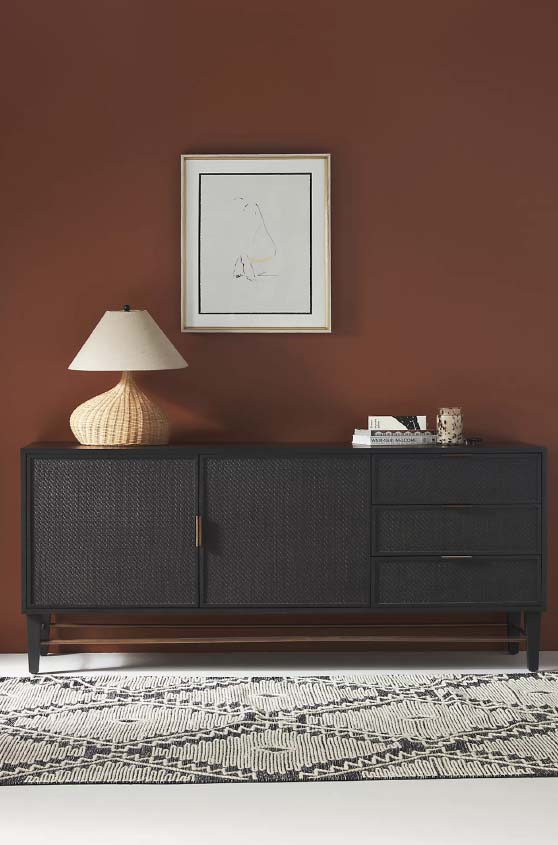 Anthropologie Wallace Cane and Oak Sideboard Black best cane sideboards
