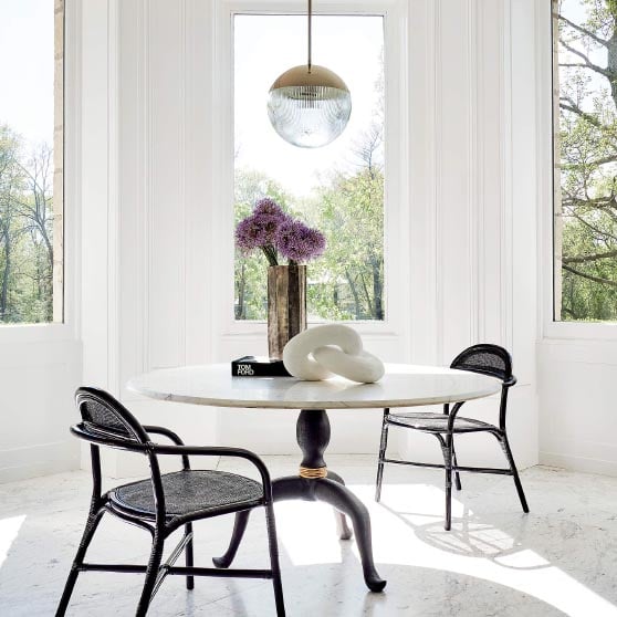 CB2 Reign Large Round Marble Dining Table best round marble dining tables