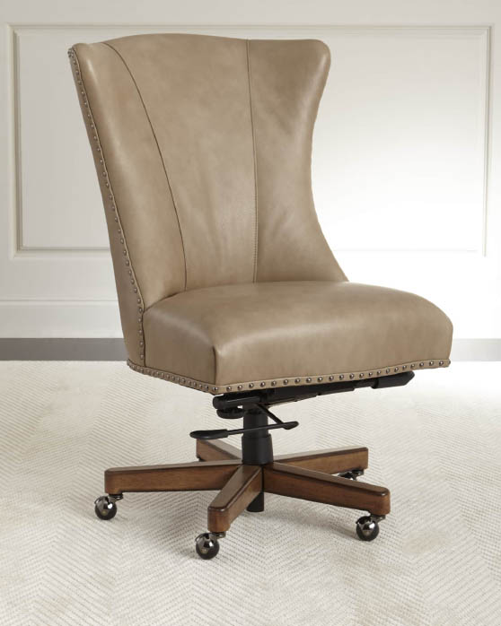 HOOKER FURNITURE Shawnee Leather Office Chair Beige best modern leather desk chairs