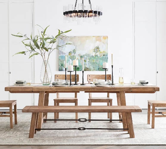 Pottery Barn Benchwright Dining Bench Seadrift best rustic dining benches