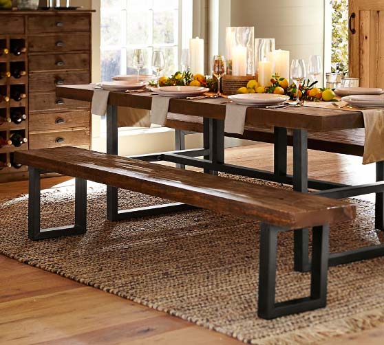 Pottery Barn Griffin Reclaimed Wood Dining Bench Reclaimed Pine best rustic dining benches