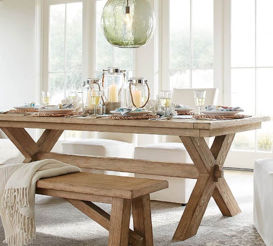 Pottery Barn Toscana Dining Bench Seadrift best rustic dining benches