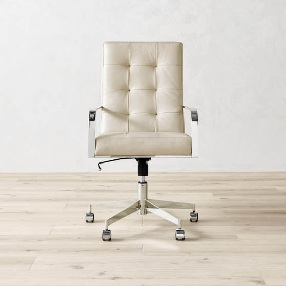 Williams Sonoma James Leather Swivel Desk Chair best modern leather desk chairs