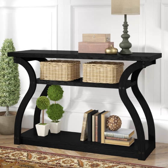 Andover Mills Melgar 47.3'' Console Table Black console tables