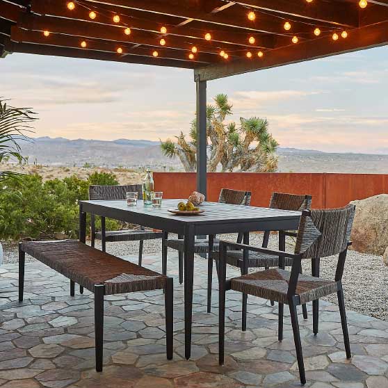 Crate&Barrel Railay Outdoor Dining Table best outdoor metal dining tables
