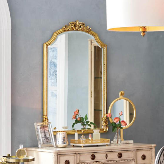 Frontgate Graciella Old World Wall Mirror Gold Pineapple Motif best gold mirrors