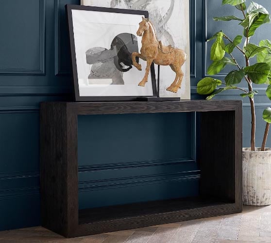 Pottery Barn Folsom 52" Console Table Charcoal best black console tables