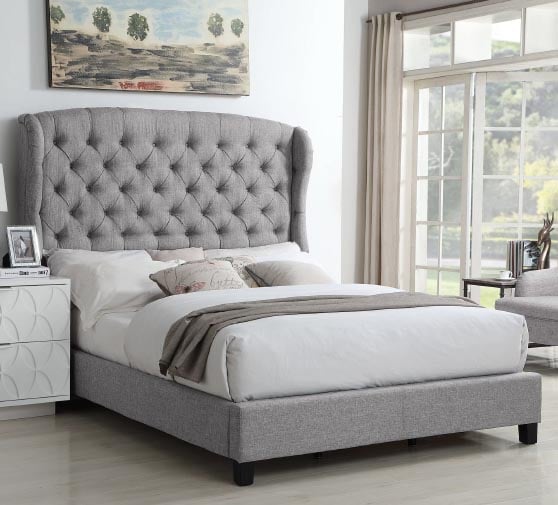 Red Barrel Studio Warrensburg Tufted Upholstered Low Profile Standard Bed light gray best button tufted upholstered wingback beds