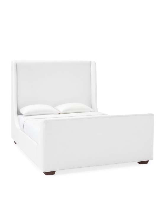 Serena and Lily Wickham Shelter Bed with Footboard best non-tufted upholstered wingback beds