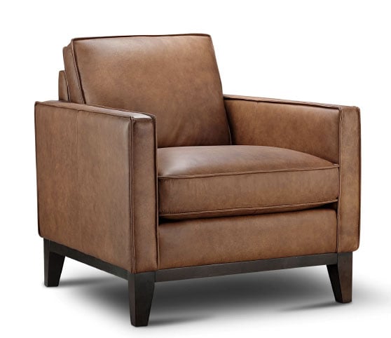 Brayden Studio Zoticus 33'' Wide Genuine Leather Top Grain Leather Armchair best modern leather armchairs